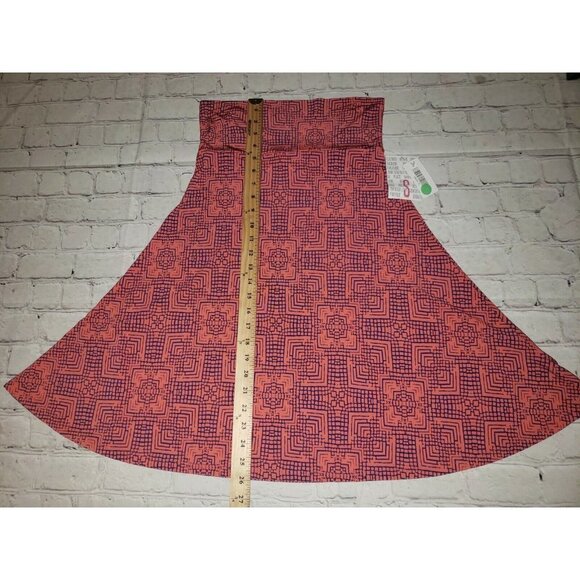 Nwt Lularoe Azure Skirt Pink & Blue Geometric Women's Size Small - Picture 2 of 4